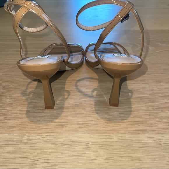 NWOB STEVE MADDEN Key Ankle Strap Stiletto Sandal In Cognac Patent 10 - Picture 5 of 7